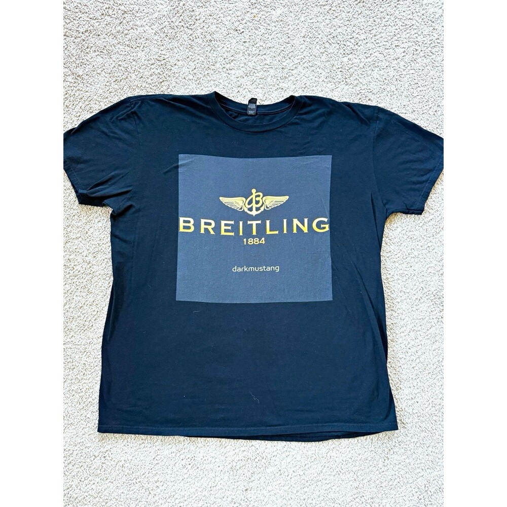 Breitling 1884 Logo Graphic T-Shirt Mens 2XL Black Anvil Lightweight